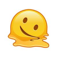 cara derretida de gran tamaño de emoji amarillo sonrisa vector