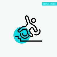 Business Crash Failed Failure Fall turquoise highlight circle point Vector icon