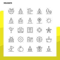 Set of Holidays Line Icon set 25 Icons Vector Minimalism Style Design Black Icons Set Linear pictogram pack