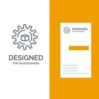 Automated Data Solution Science Grey Logo Design and Business Card Template vector