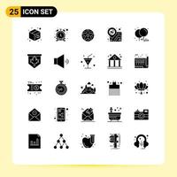 paquete de iconos vectoriales de stock de 25 signos y símbolos de línea para el mapa de cumpleaños ubicación del marcador de posición del pentáculo elementos de diseño vectorial editables vector