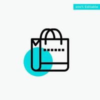 Bag Handbag Shopping Shop turquoise highlight circle point Vector icon