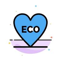 Eco Heart Love Environment Abstract Flat Color Icon Template vector