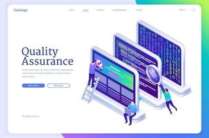 Vector banner of software QA, quality assurance