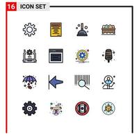 16 Creative Icons Modern Signs and Symbols of communication setting plunger web seo Editable Creative Vector Design Elements