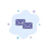 Mail Reply Forward Business Correspondence Letter Blue Icon on Abstract Cloud Background vector