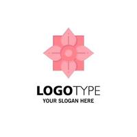 Flower Decoration China Chinese Business Logo Template Flat Color vector