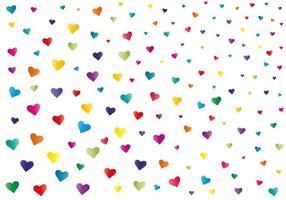 Multi-colored hearts on a white background. Vector design for textile, backgrounds, clothes, wrapping paper, web sites and wallpaper.Vector illustration
