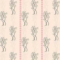 Seamless pattern from hearts  and  simple trees.Ideal for textiles, wallpaper, packaging, etc.Vector illustration vector