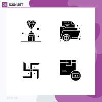 Universal Icon Symbols Group of Modern Solid Glyphs of gems learning pen learning church Editable Vector Design Elements