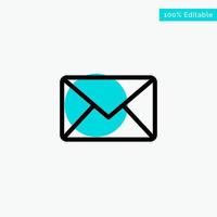 Email Mail Message Sms turquoise highlight circle point Vector icon