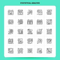 OutLine 25 Statistical Analysis Icon set Vector Line Style Design Black Icons Set Linear pictogram pack Web and Mobile Business ideas design Vector Illustration