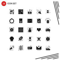 Universal Icon Symbols Group of 25 Modern Solid Glyphs of heart celebration river hot love Editable Vector Design Elements