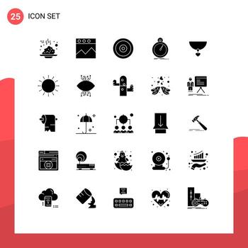 Group of 25 Solid Glyphs Signs and Symbols for necklace speed mobile optimization done Editable Vector Design Elements