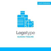 Luggage Bag Handbag Hotel Blue Business Logo Template vector