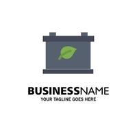 Battery Save Green Business Logo Template Flat Color vector