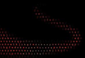 textura de vector rojo oscuro con caracteres abc.