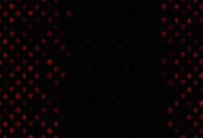Dark red vector texture with playing cards.