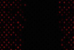 Dark red vector texture with playing cards.