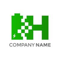 Initial H Battery Logo vector