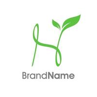Initial H Nature Leaf vector