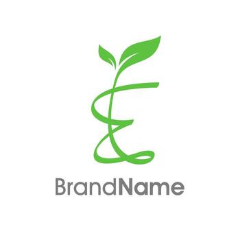Initial E Nature Leaf vector
