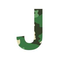 English alphabet letter J, khaki style isolated on white background - Vector