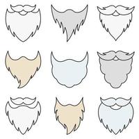 Set of Beard in flat style isolated vector