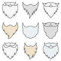 Set of Beard in flat style isolated vector