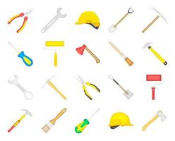 Set of tools isolated on white background vector