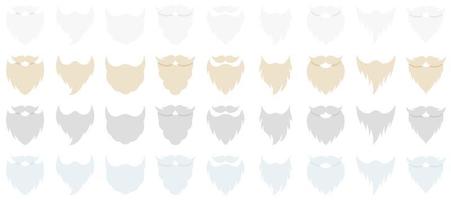 conjunto de barba en estilo plano aislado vector