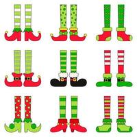 Set of Elf feet in flat style isolated vector