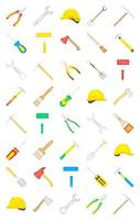 Set of tools isolated on white background vector