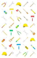 Set of tools isolated on white background vector