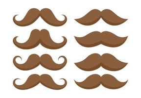 Set of mustache in flat style isolated vector