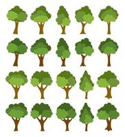 conjunto de árboles dibujados a mano vector
