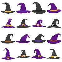 Set of Wizard Hat isolated on white background vector