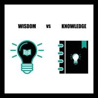 icono de conocimiento vs sabiduría vector