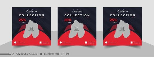 Shoes social media post template vector