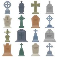 Set of Tombstone isolated on white background vector