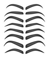 Set of Eyebrow shapes on white background vector