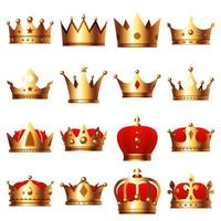 Set of Crown isolated on white background vector