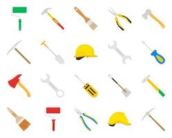 Set of tools isolated on white background vector