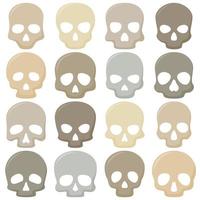 Set of Skull isolated on white background vector