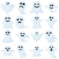 Set of Ghost isolated on white background vector