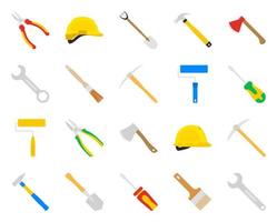 Set of tools isolated on white background vector