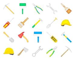 Set of tools isolated on white background vector