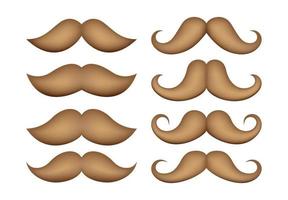 Set of mustache in flat style isolated vector