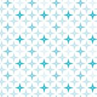 Seamless pattern of blue snowflakes, stars on isolated white background. Season celebration of New Year, Christmas, Winter holidays. Starry background for greeting cards, scrapbooking, wallpaper. vector