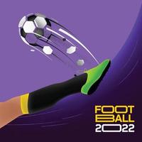 Legs of soccer player with ball illustration. Football player kicking the ball. Vector illustration